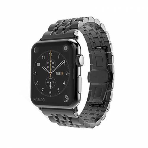 Apple Watch 44mm İki Renkli Katlamalı Klipsli Metal Kordon