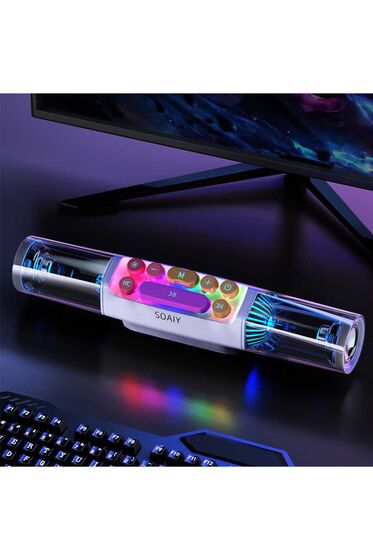 Sh19s Kablosuz Bluetooth Gaming Hoparlör Rgb Işıklı Oyuncu Hoparlör - Mekanik Tuşlu & Usb