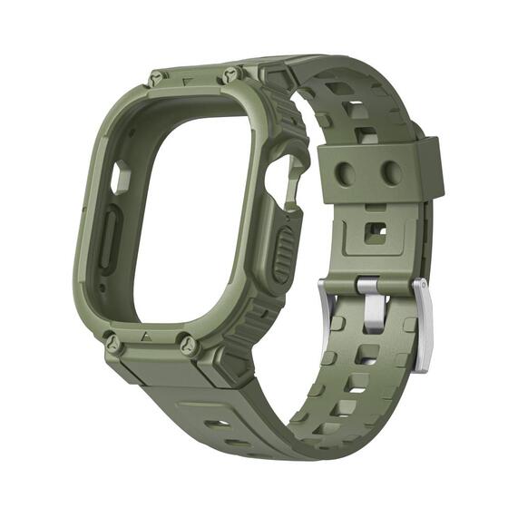 Apple Watch 44mm Wiwu Wi-WB014 Armor Serisi 2in1 Sert PC Kasa Koruyuculu Silikon Kordon