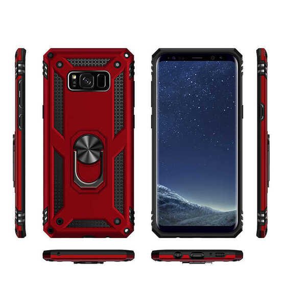 Galaxy S8 Plus Kılıf Yüzüklü Standlı Manyetikli Armor Zırh