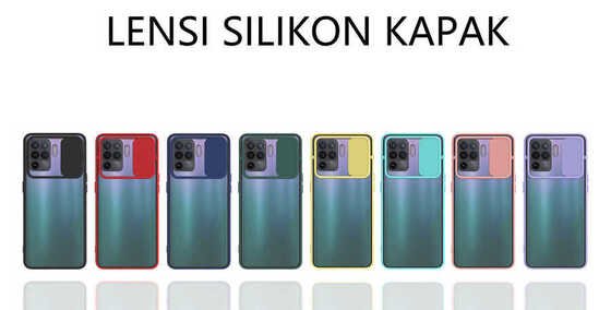 Oppo Reno 5 Lite Kılıf Sürgülü Kamera Korumalı Silikon