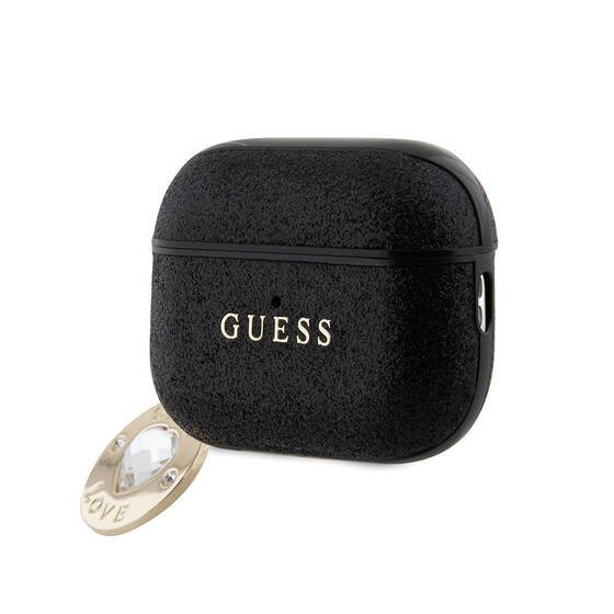 Apple Airpods Pro 2 Kılıf Guess Orjinal Lisanslı Glitter Elmas Kalp Süs Zincirli Kapak