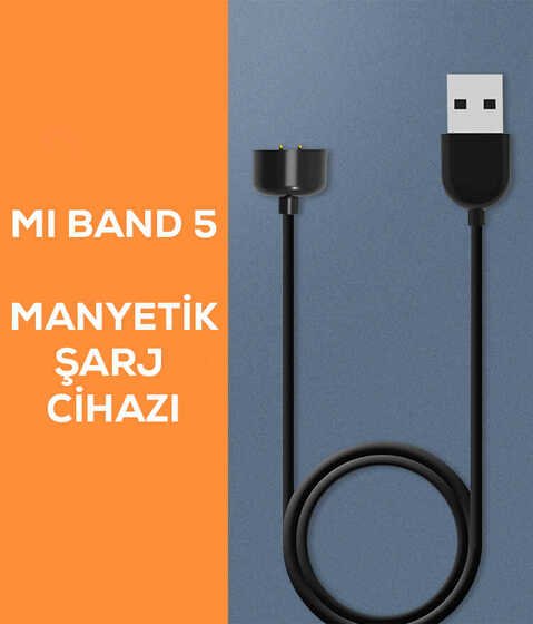 Xiaomi Mi Band 5 Şarj Kablo Usb Mıknatıslı Hızlı Hassas Şarj