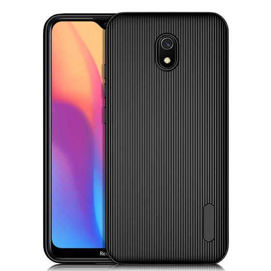 Redmi 8A Kamera Korumalı Çizgili Tasarım Max. Kenar Koruma Kılıf