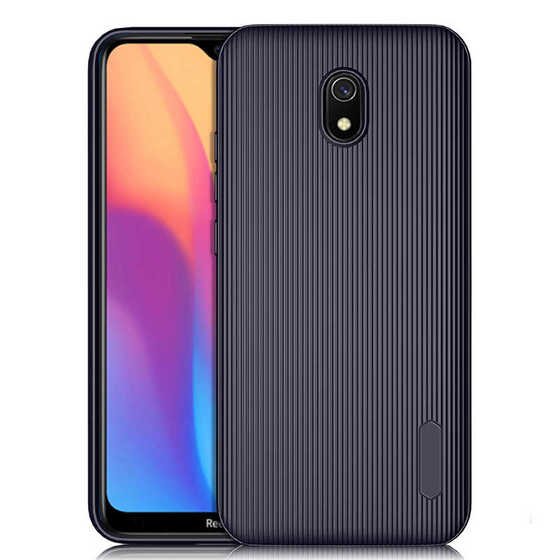 Redmi 8A Kamera Korumalı Çizgili Tasarım Max. Kenar Koruma Kılıf