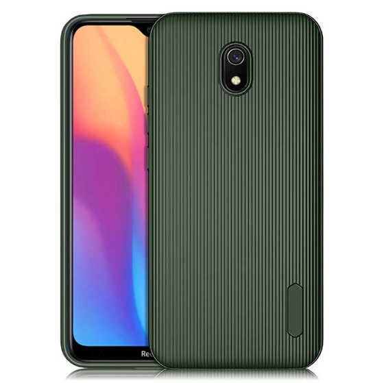 Redmi 8A Kamera Korumalı Çizgili Tasarım Max. Kenar Koruma Kılıf