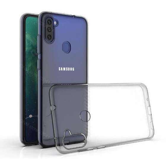 Galaxy M11 - A11 Ultra İnce Esnek Sararmaz Şeffaf Silikon Kılıf