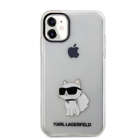 Apple iPhone 11 Kılıf Karl Lagerfeld Transparan Choupette Dizayn Kapak