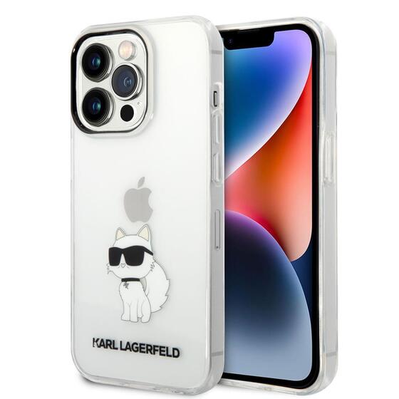 Apple iPhone 14 Pro Max Kılıf Karl Lagerfeld Transparan Choupette Dizayn Kapak