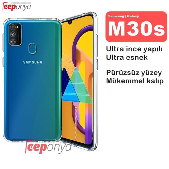 Samsung Galaxy M30S Şeffaf Kaliteli Sararmaz İnce Silikon Kılıf