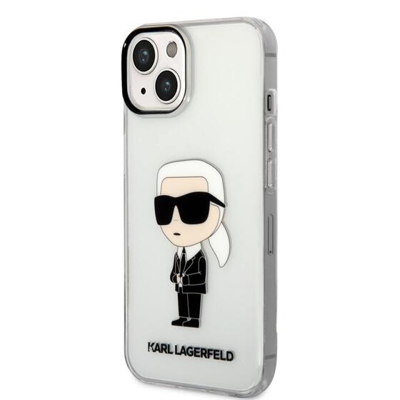 Apple iPhone 14 Kılıf Karl Lagerfeld Transparan İkonik Karl Dizayn Kapak