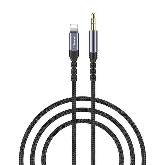 iPhone Aux Kablo Recci RDS-A26 Lightning to 3.5mm AUX Audio Ses Kablo 1.2 Metre