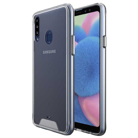 Galaxy A20S Şeffaf Kenarları Silikon Yüzeyi Sert Gard Kılıf