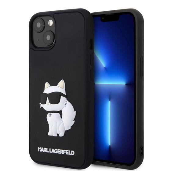 Apple iPhone 14 Kılıf Karl Lagerfeld 3D Rubber Choupette Dizayn Kapak