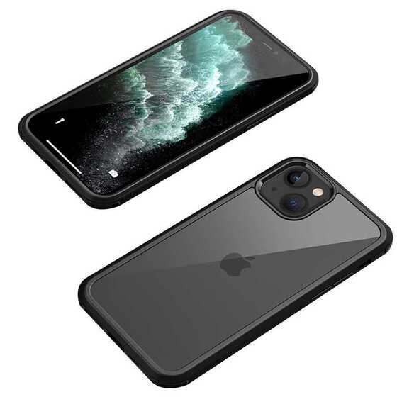 iPhone 13 Mini Kılıf Ön Arka Tam Koruma Silikon Temperli Cam Kapak