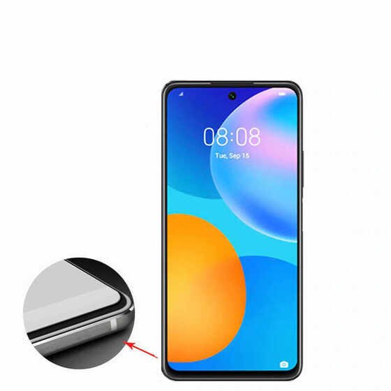 Huawei P Smart 2021 Kenarları Kırılmaya Dayanıklı Cam Ekran Koruyucu