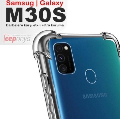 Galaxy M30S Köşeleri Airbagli Anti Şok Şeffaf Zırh Kılıf