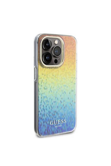 iPhone 15 Pro Uyumlu Kılıf  Yazı Logolu Mirror Disco Kapak Colorful