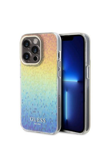 iPhone 15 Pro Uyumlu Kılıf  Yazı Logolu Mirror Disco Kapak Colorful