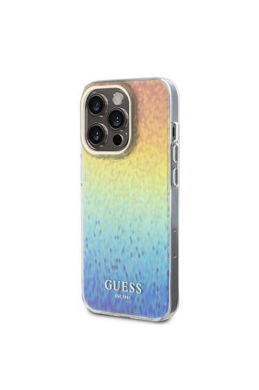 iPhone 15 Pro Uyumlu Kılıf  Yazı Logolu Mirror Disco Kapak Colorful