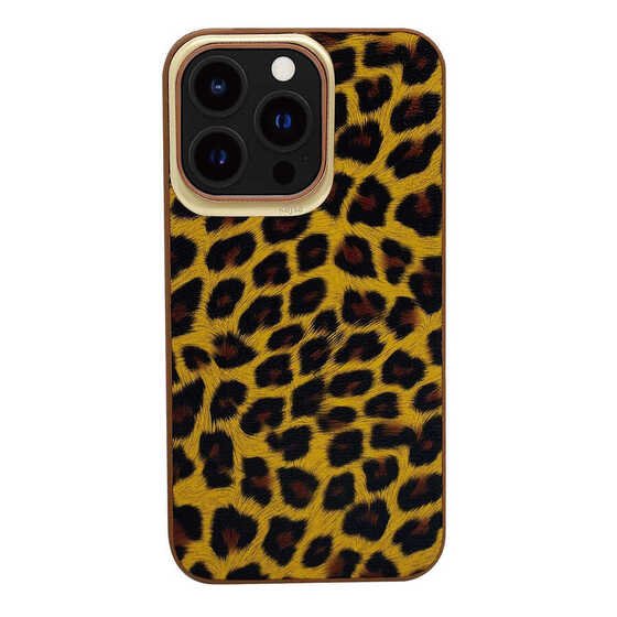 Apple iPhone 13 Pro Kılıf Kajsa Glamorous Serisi Leopard Combo Kapak