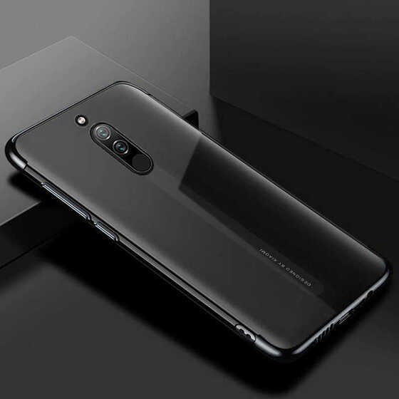 Xiaomi Redmi 8 Köşeleri Renkli Kamera Korumalı Şeffaf Kılıf