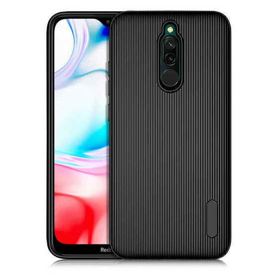 Redmi 8 Kamera Korumalı Çizgili Tasarım Max. Kenar Koruma Kılıf