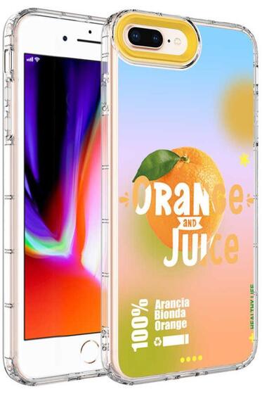 Apple iPhone 8 Plus Kılıf Kamera Çıkıntılı Renkli Desenli Silikon