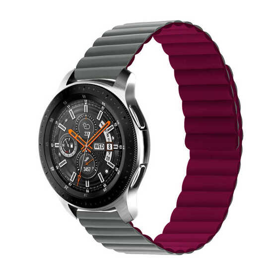 Galaxy Watch Active 2 44mm Uyumlu KRD-52 Çift Renk Dizayn Mıknatıslı Kordon