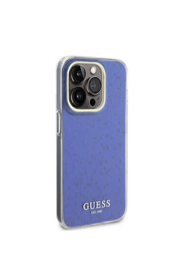 iPhone 15 Pro Uyumlu Kılıf Guess Lisanslı Yazı Logolu Mirror Disco Kapak Mor