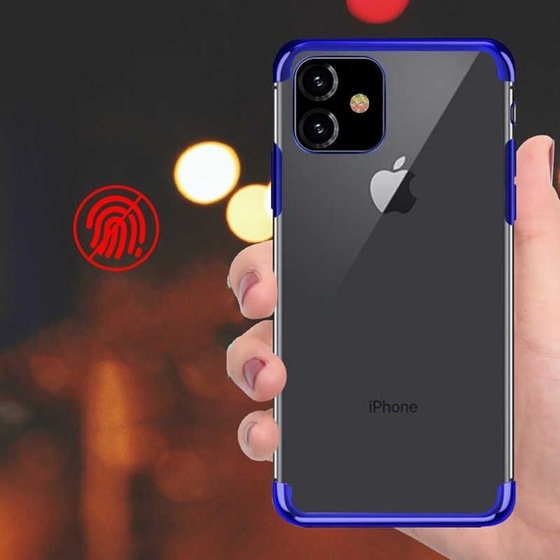 iPhone 11 Pro Max Kamera Korumalı Köşeleri Renkli Şeffaf Kılıf