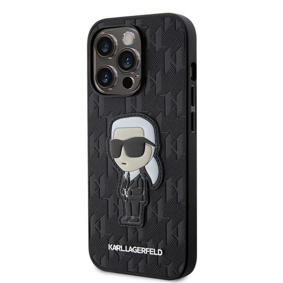 Apple iPhone 14 Pro Kılıf Karl Lagerfeld Saffiano Deri Karl Dizayn Kapak