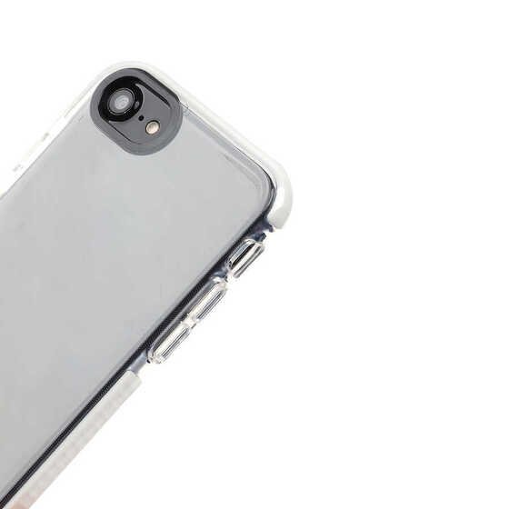 iPhone SE 2022 Kılıf Şeffaf Soft Kenar Tırtıklı Tasarım Silikon