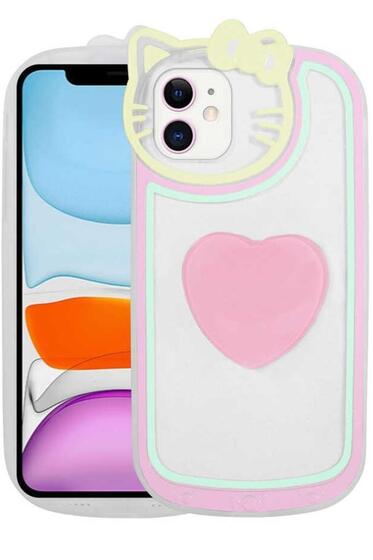 Apple iPhone 12 Kılıf Hello Kitty Tasarım Silikon