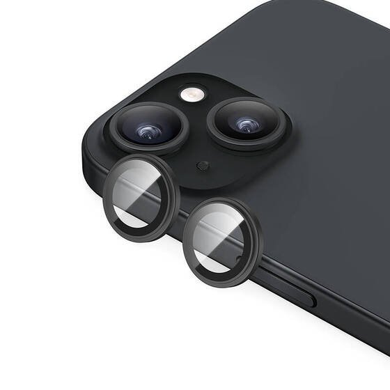 iPhone 15 ​Uyumlu Benks King Kong Corning Kamera Lens Koruyucu Siyah