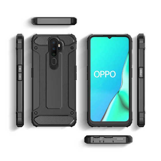 Oppo A9 2020 Kamera Korumalı Armor Hybrid Zırh Kılıf