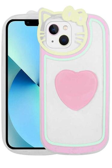 Apple iPhone 13 Kılıf Hello Kitty Tasarım Silikon