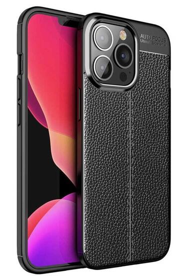 iPhone 13 Pro Max Kılıf Deri Desenli Kamera Korumalı Silikon