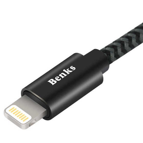 Benks M07 MFI Lightning USB Kablo 2.4A Şarj Kablosu 25 cm Data Kablo