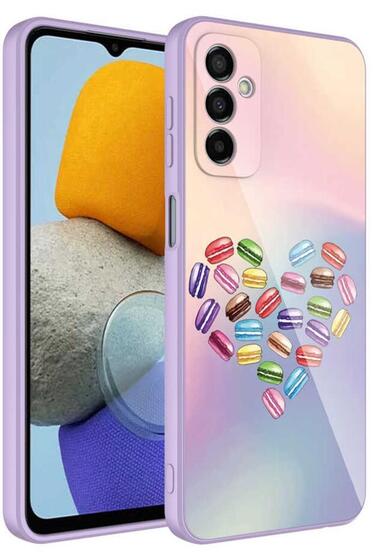 Galaxy M23 Kılıf  Kamera Korumalı Renkli Tasarım Kadife İç Yüzey Silikon