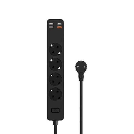 Wiwu PD20W U01EU Power Strip 4lü Priz 3 USB 1 Type-C PD 20W Hızlı Şarj 160 cm Akım Korumalı