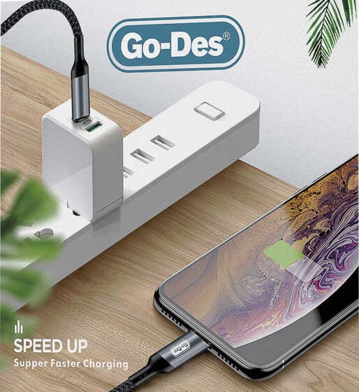 Go Des GD-UC585 Lightning PD Kablo 20W Hızlı Şarj Kablosu 100 cm Data Kablo 480 Mbps