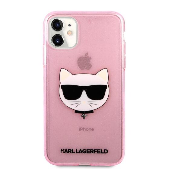 Apple iPhone 11 Kılıf Karl Lagerfeld Transparan Choupette Head Dizayn Kapak