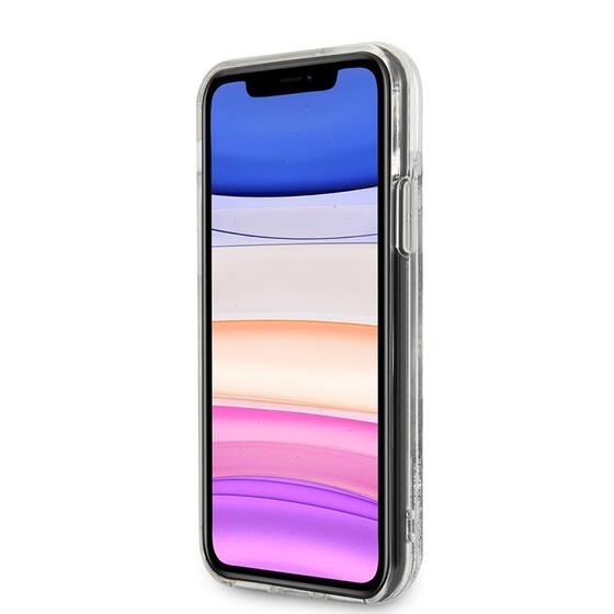 Apple iPhone 11 Kılıf Karl Lagerfeld Sıvılı Simli K&C Dizayn Kapak