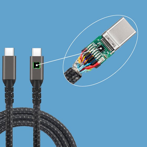 2.Jenerasyon Type-C to Type-C USB3.2 PD Data Kablosu 100W 20Gbps 4K@60Hz 0.5 Metre