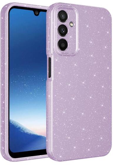 Galaxy A24 Kılıf Kamera Korumalı Simli Parıltılı Lüks Silikon