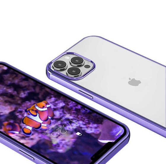 Apple iPhone 13 Pro Max Kılıf Kenarları Renkli Lüx Pixel Kapak