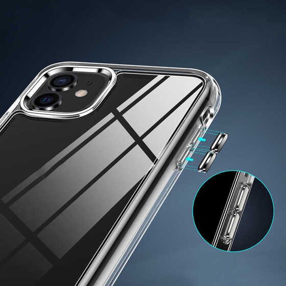 Apple iPhone 11 Kılıf L Stand Şeffaf Kenarları Anti Şok Lüx Silikon