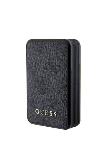 Powerbank Guess Lisanslı Dijital Led Göstergeli PU Deri 4G Metal 10000mAh 18W Siyah