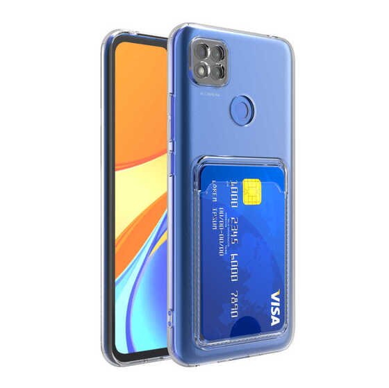 Xiaomi Redmi 9C Kılıf Şeffaf Kartlıklı Kamera Korumalı Silikon